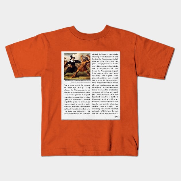 The First Turkey Bowl Textbook Account Kids T-Shirt by MilesNovelTs